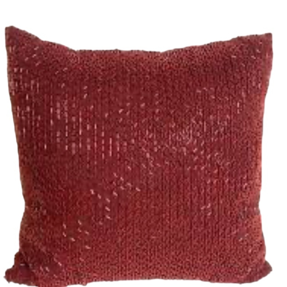 DKNY- 2 Beaded burgundy color pillow 11.5" x 12.5"-